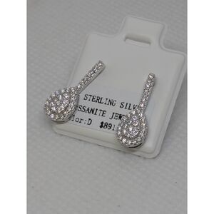 women's 0.4ctw Moissanite Drop Earrings 925 Silver VVS D Teardrop Dangle style